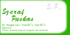 szeraf puskas business card